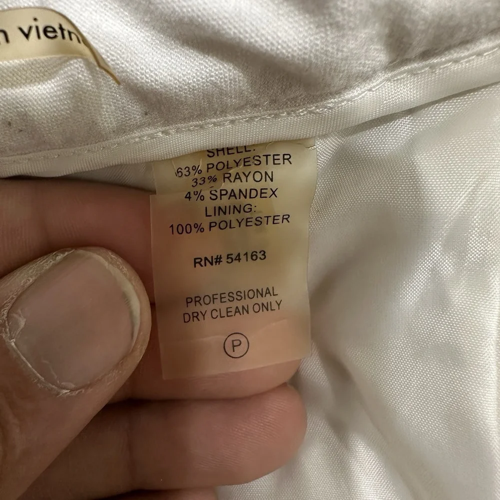 Calvin Klein Womens Ivory Dress Pants Lined‎ Career Suit Trousers